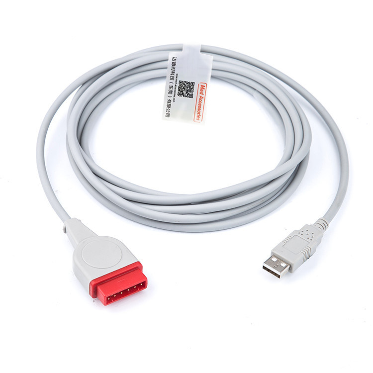 Cavo adattatore grigio TPU IBP resistente compatibile per GE Marquette a USB