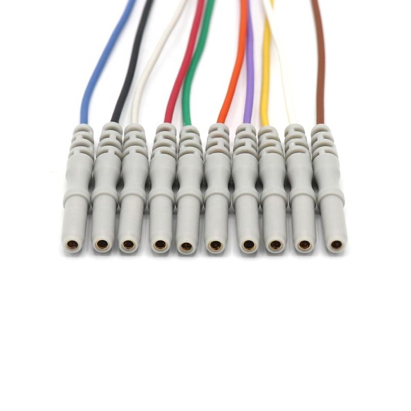 10 Piombo Altri accessori di monitoraggio del paziente Cable EEG Dia 1,5 mm Con Coppa Dorata