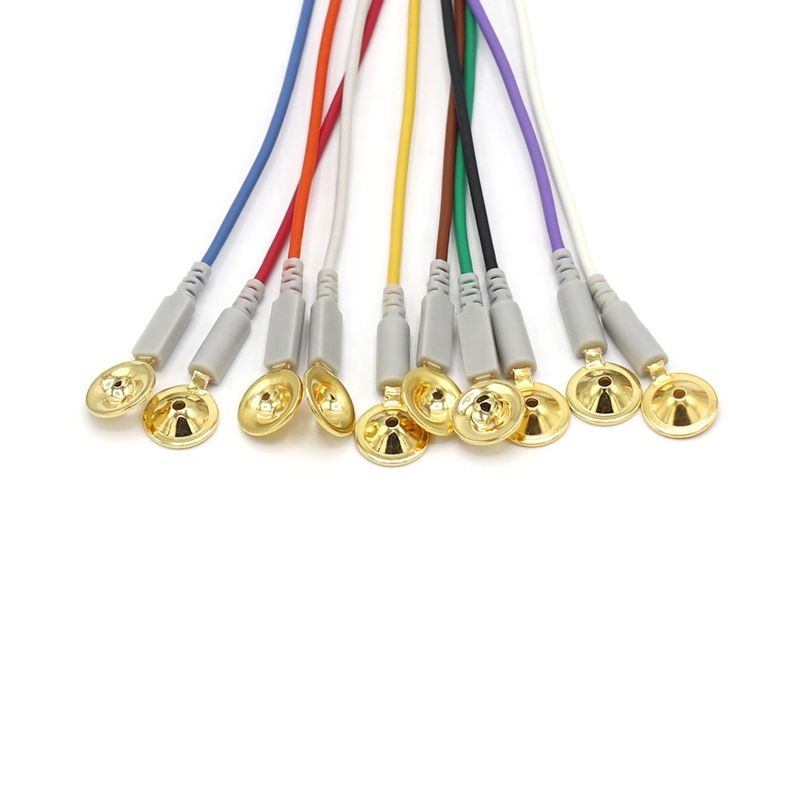 10 Piombo Altri accessori di monitoraggio del paziente Cable EEG Dia 1,5 mm Con Coppa Dorata