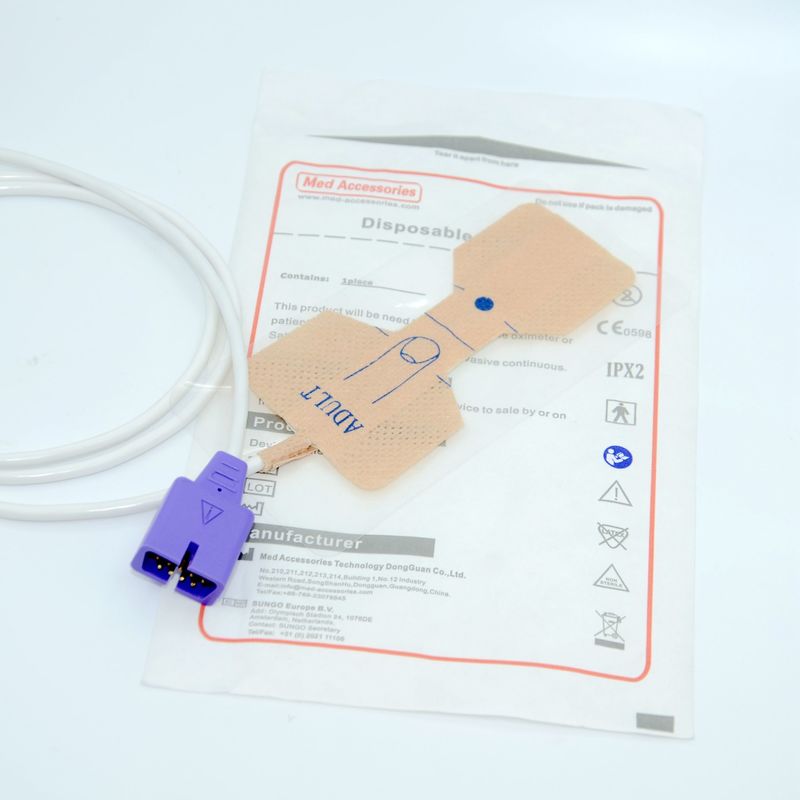 Sensore ossimetrico monouso non tossico, sensore Nellcor pediatrico portatile Spo2.