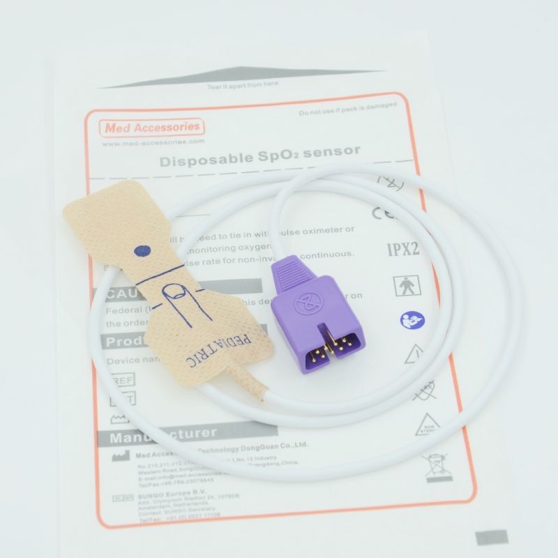 Sensore ossimetrico monouso non tossico, sensore Nellcor pediatrico portatile Spo2.