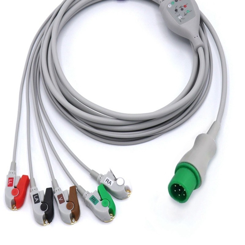 7 Pin Portatile ECG Snap Leads, Multiuso ECG Cavo 5 Lead