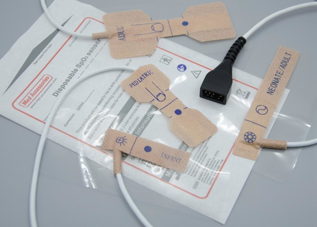 Med Accessori Fabbrica Adesivo Pulsometro monouso Finger Probe Lunghezza 90cm Colore Bianco