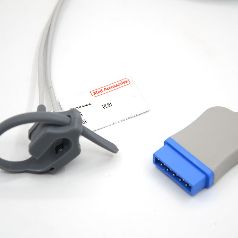 GE 11 pin Finger adulto TPU Grigio Spo2 Sensore Cable Single Pack per tutti i tipi di pazienti CE certificato