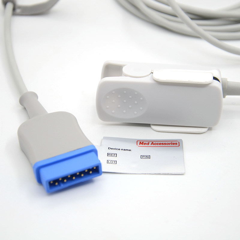 GE 11 pin Finger adulto TPU Grigio Spo2 Sensore Cable Single Pack per tutti i tipi di pazienti CE certificato