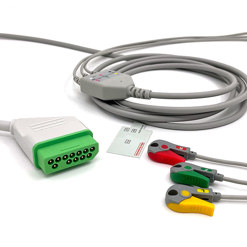 Nihon Kohden 12 pin ECG Monitor Cable Grigio Colore Lattice Libero Multi Funzione