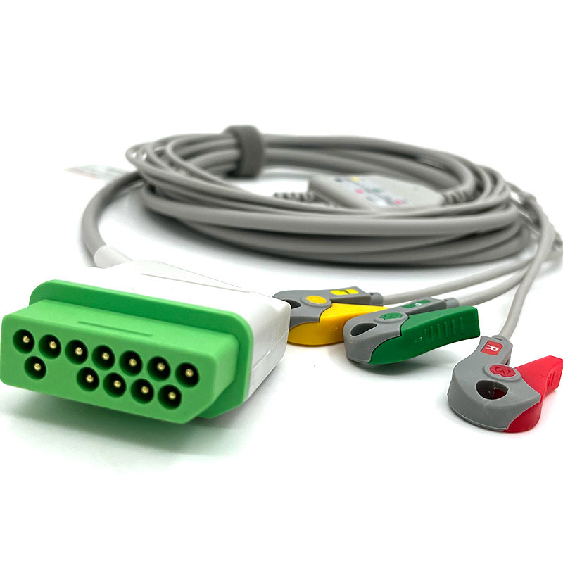 Nihon Kohden 12 pin ECG Monitor Cable Grigio Colore Lattice Libero Multi Funzione