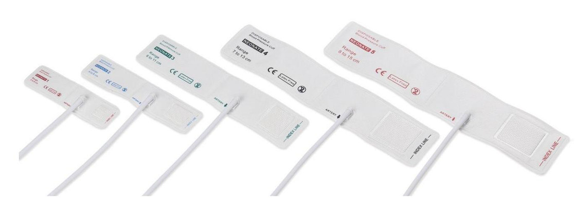 Manicotto NIBP usa e getta di tutte le dimensioni Tubo d'aria materiale TPU sceltevole Bambino adulto piccolo Neonato