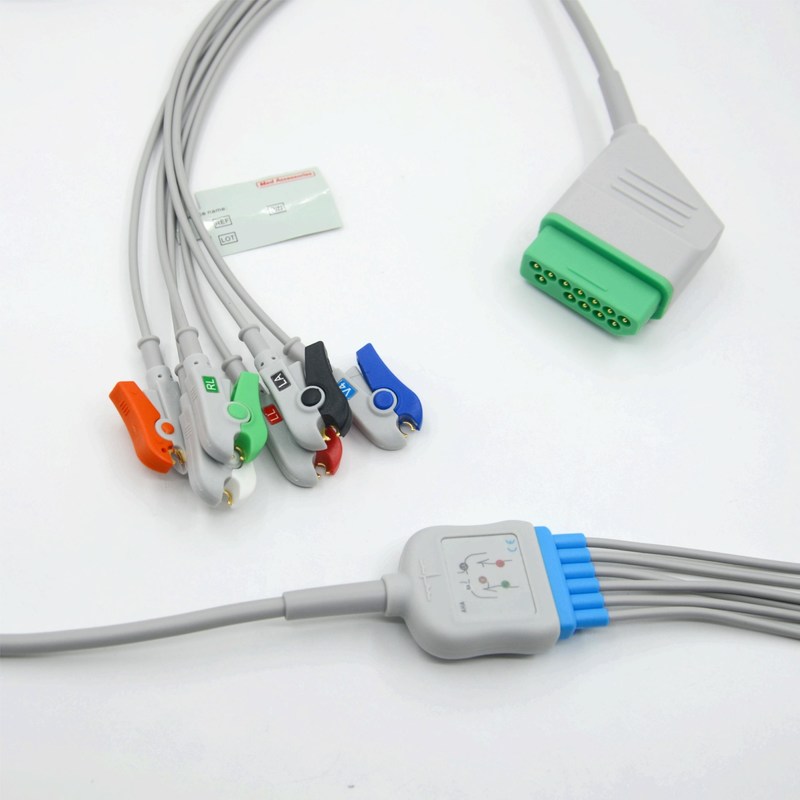Compatibile Nihon Kohden 12 Pin 6 Leads ECG Monitor Cable per accessori medici