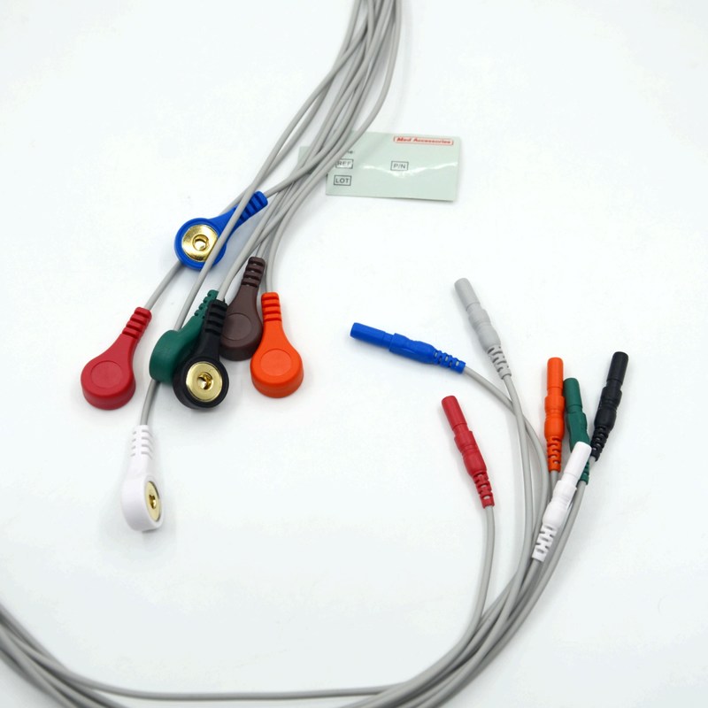 Di alta qualità Din Tipo 7 Lead Snap Holter Recorder ECG