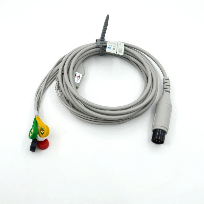 Compatibile AAMI Compatibile 5 cavo ECG a piombo IEC Snap per accessori medici