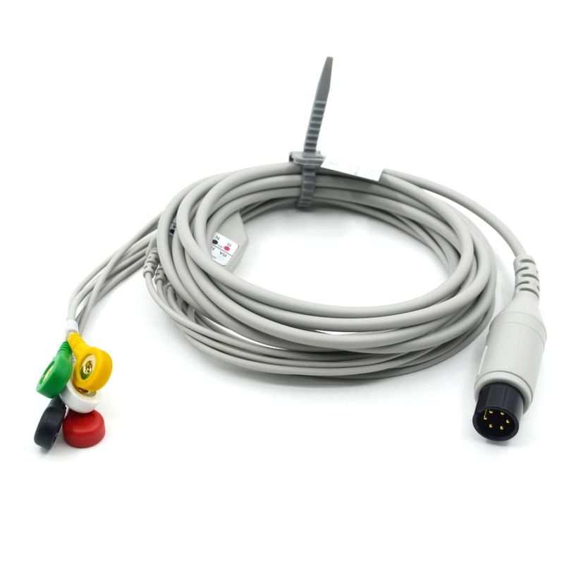 Compatibile AAMI Compatibile 5 cavo ECG a piombo IEC Snap per accessori medici