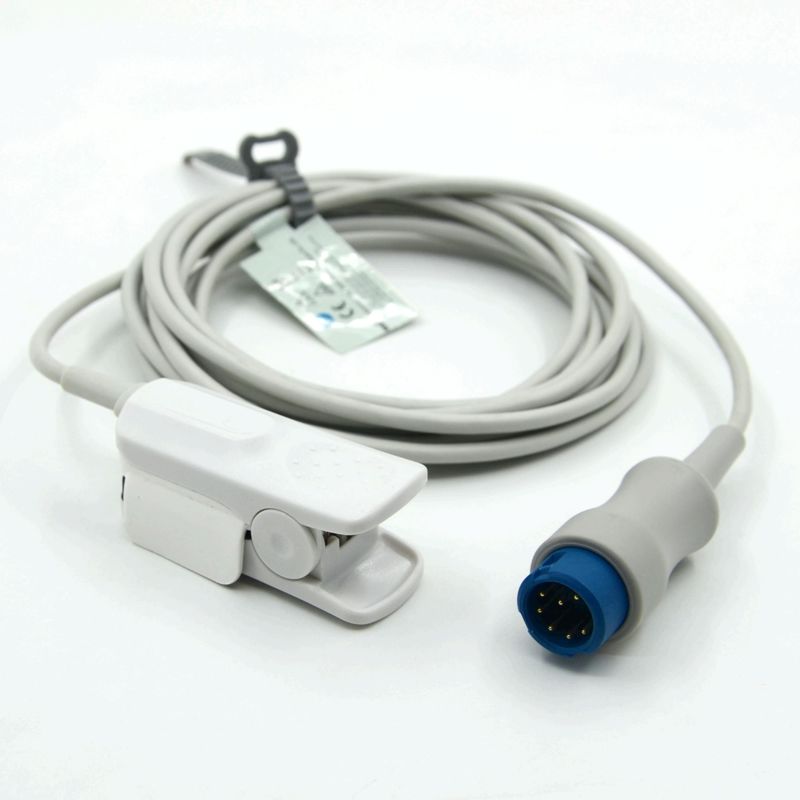 Produttore accessori monitor riutilizzabile per adulti clip compatibile Mindray SpO2 sensore per T5/T8,7pin,3m