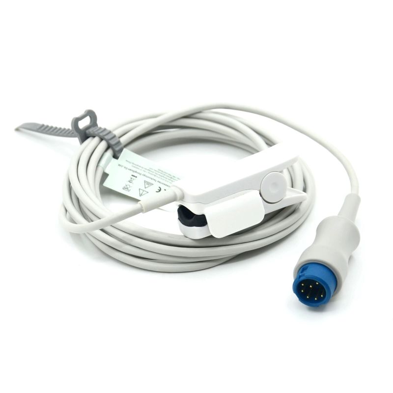 Produttore accessori monitor riutilizzabile per adulti clip compatibile Mindray SpO2 sensore per T5/T8,7pin,3m
