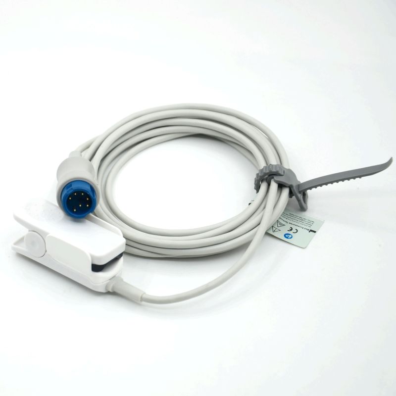 Produttore accessori monitor riutilizzabile per adulti clip compatibile Mindray SpO2 sensore per T5/T8,7pin,3m