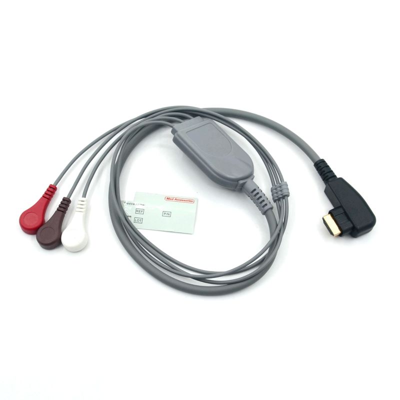 DMS ECG Cable Holter Probe 3Leads Snap AHA/IEC per DMS300