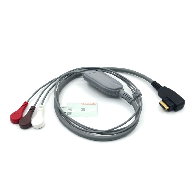 DMS ECG Cable Holter Probe 3Leads Snap AHA/IEC per DMS300