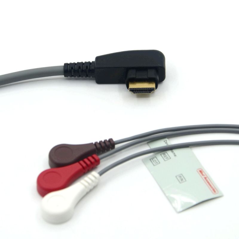 DMS ECG Cable Holter Probe 3Leads Snap AHA/IEC per DMS300