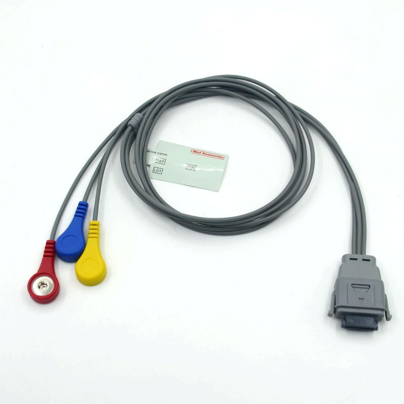 Cavo ECG Holter a 5 derivazioni compatibile con Edan SE-2003 con attacco a scatto, utilizzato per adulti/pediatrici