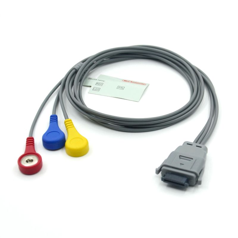 Cavo ECG Holter a 5 derivazioni compatibile con Edan SE-2003 con attacco a scatto, utilizzato per adulti/pediatrici