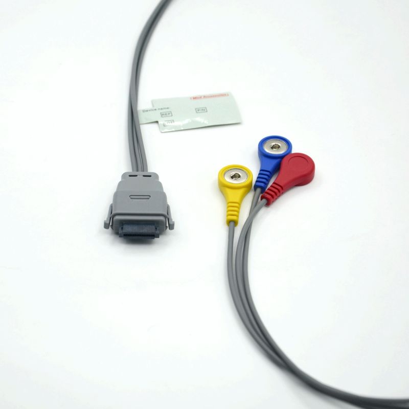 Cavo ECG Holter a 5 derivazioni compatibile con Edan SE-2003 con attacco a scatto, utilizzato per adulti/pediatrici