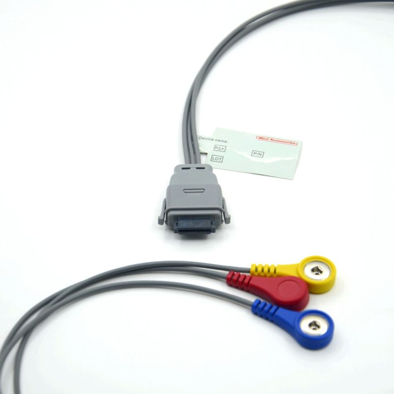 Cavo ECG Holter a 5 derivazioni compatibile con Edan SE-2003 con attacco a scatto, utilizzato per adulti/pediatrici