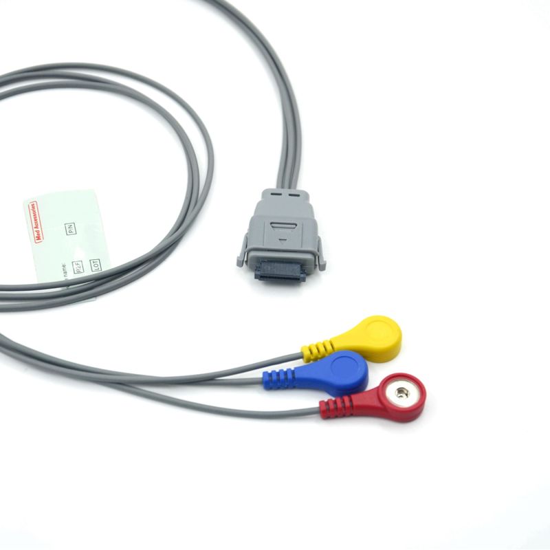 Cavo ECG Holter a 5 derivazioni compatibile con Edan SE-2003 con attacco a scatto, utilizzato per adulti/pediatrici