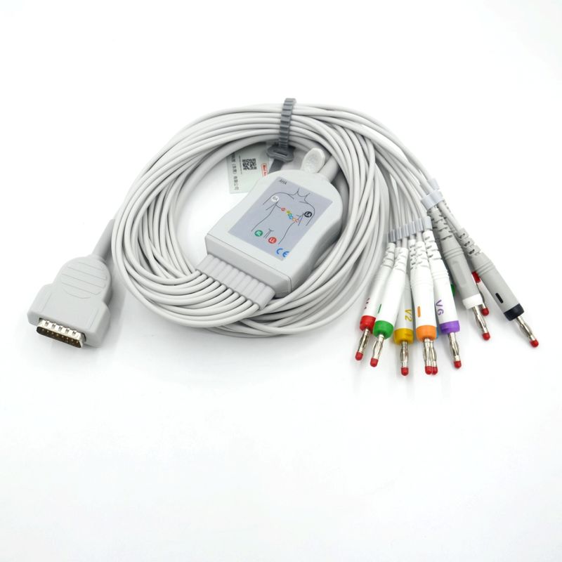 Compatibile Nihon Kohden 10 Leads ECG Medical ECG Cable 4.0 Banana AHA per monitor del paziente accessorio