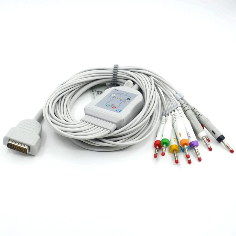 Compatibile Nihon Kohden 10 Leads ECG Medical ECG Cable 4.0 Banana AHA per monitor del paziente accessorio