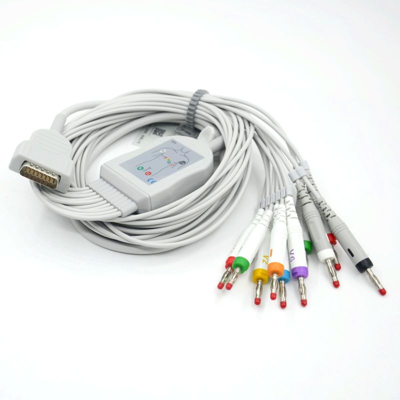 Compatibile Nihon Kohden 10 Leads ECG Medical ECG Cable 4.0 Banana AHA per monitor del paziente accessorio