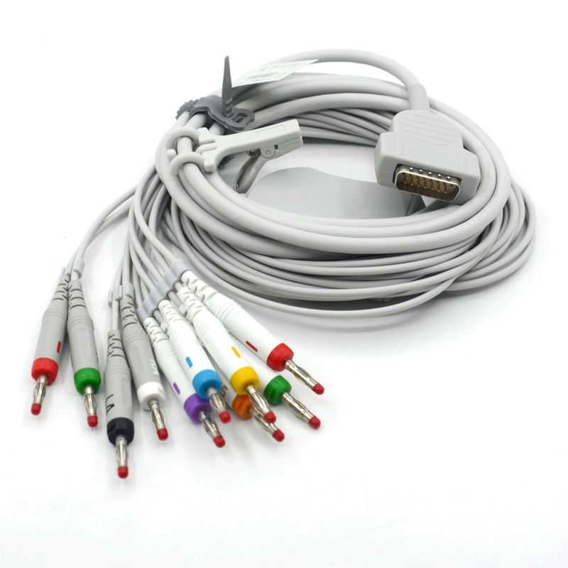 Compatibile Nihon Kohden 10 Leads ECG Medical ECG Cable 4.0 Banana AHA per monitor del paziente accessorio