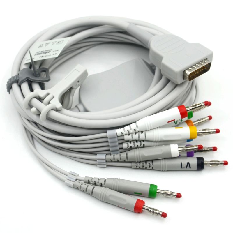 Compatibile Nihon Kohden 10 Leads ECG Medical ECG Cable 4.0 Banana AHA per monitor del paziente accessorio
