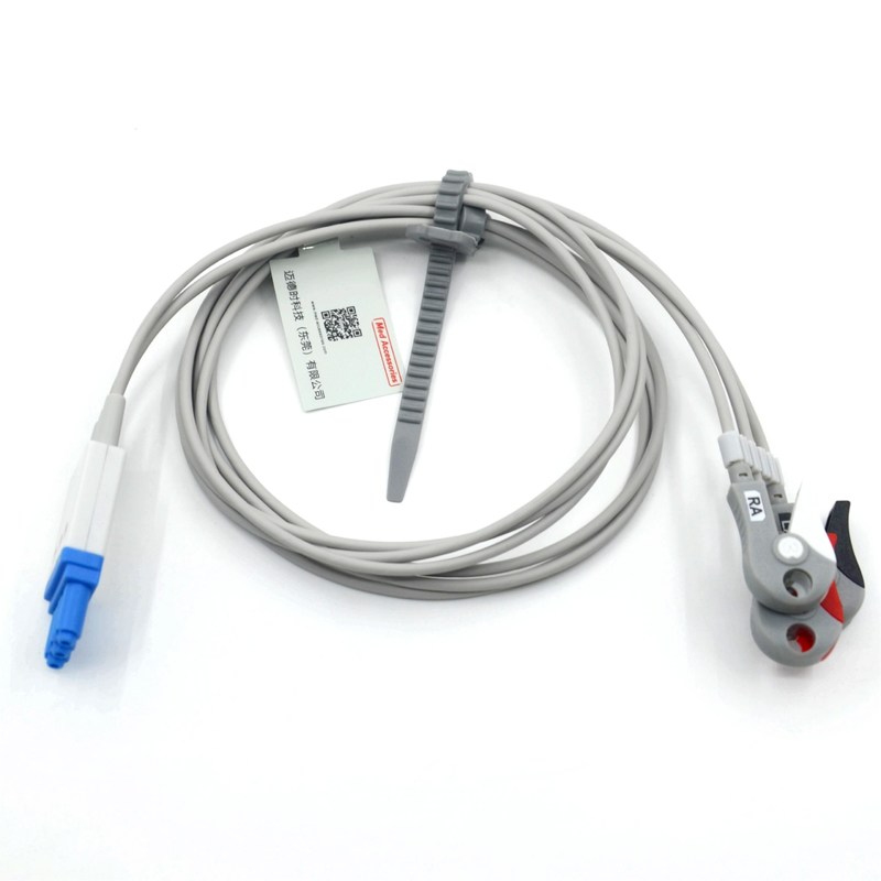 Cavo ECG a 3 derivazioni compatibile Philips con fili conduttori con pinza, codice colore AHA, CE e ISO13485