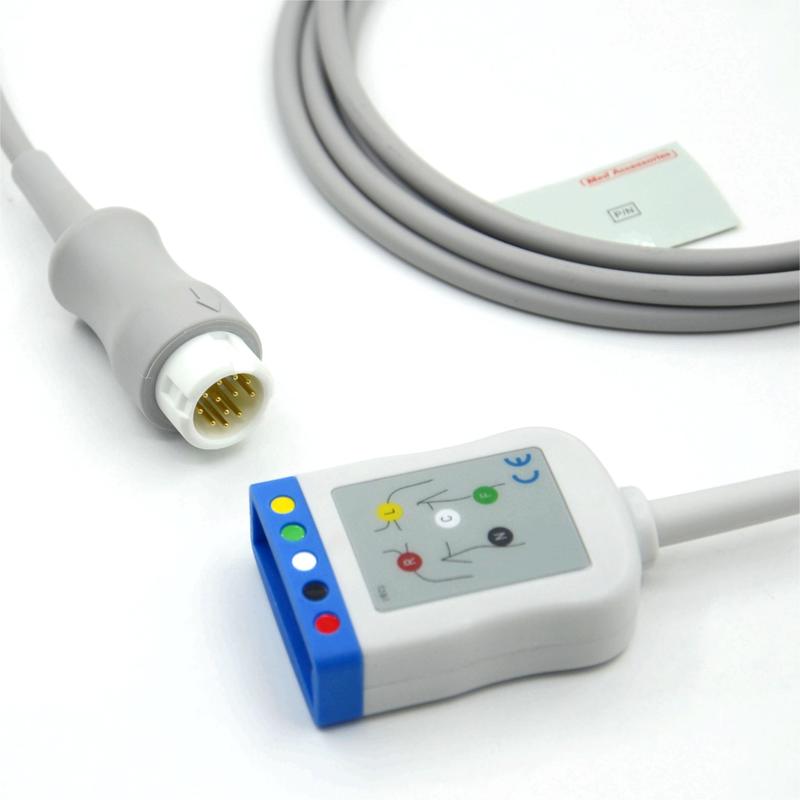 Cavo principale ECG per monitor a 5 derivazioni IEC a 12 pin compatibile con OEM di apparecchiature mediche HP