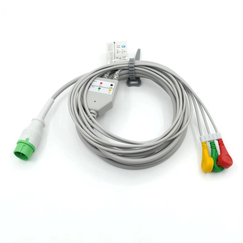 Cable ECG ECG a 3 piombo IEC Snap per accessori medici