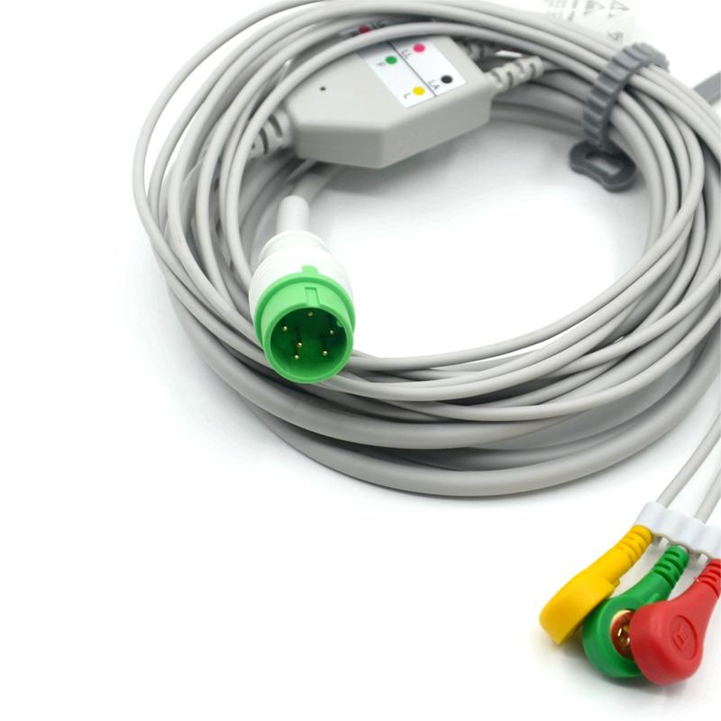Cable ECG ECG a 3 piombo IEC Snap per accessori medici