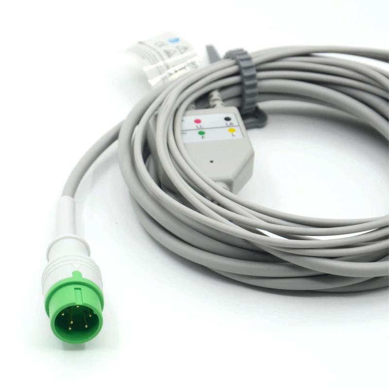 Cable ECG ECG a 3 piombo IEC Snap per accessori medici