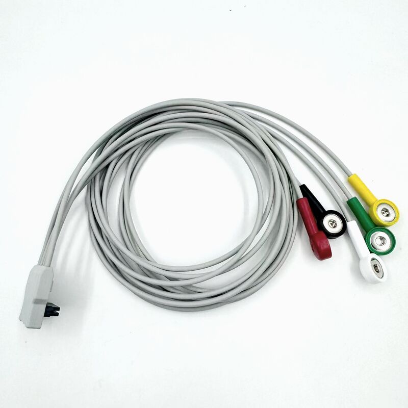 Accessori medici di alta qualità RoHS Certificato Silicone diagnostico IEC Colore 5-Lead Grabber ECG ECG Cable Compatibile BLT