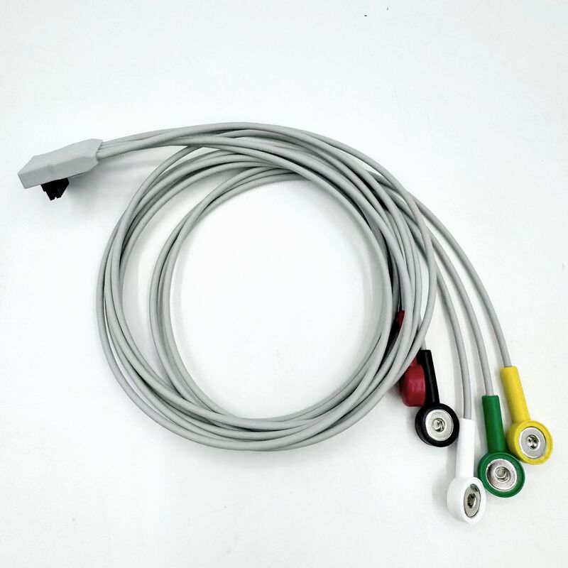 Accessori medici di alta qualità RoHS Certificato Silicone diagnostico IEC Colore 5-Lead Grabber ECG ECG Cable Compatibile BLT