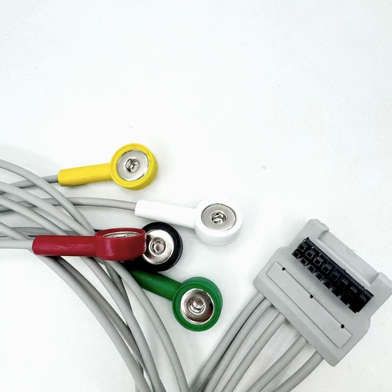 Accessori medici di alta qualità RoHS Certificato Silicone diagnostico IEC Colore 5-Lead Grabber ECG ECG Cable Compatibile BLT