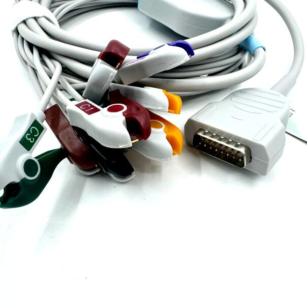 Cavo ECG a 10 derivazioni compatibile con accessori Med con estremità di presa Materiali di consumo medici in lattice TPU di grado medico certificati RoHS