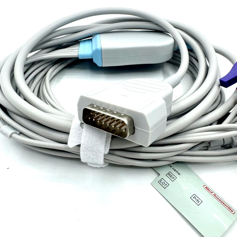 Cavo ECG a 10 derivazioni compatibile con accessori Med con estremità di presa Materiali di consumo medici in lattice TPU di grado medico certificati RoHS
