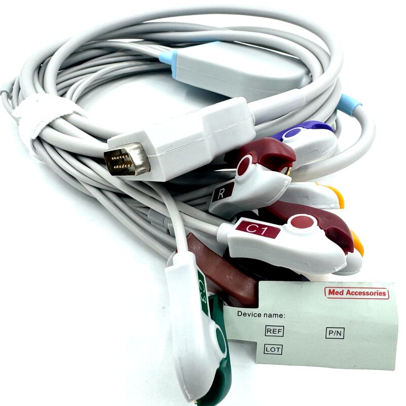 Cavo ECG a 10 derivazioni compatibile con accessori Med con estremità di presa Materiali di consumo medici in lattice TPU di grado medico certificati RoHS