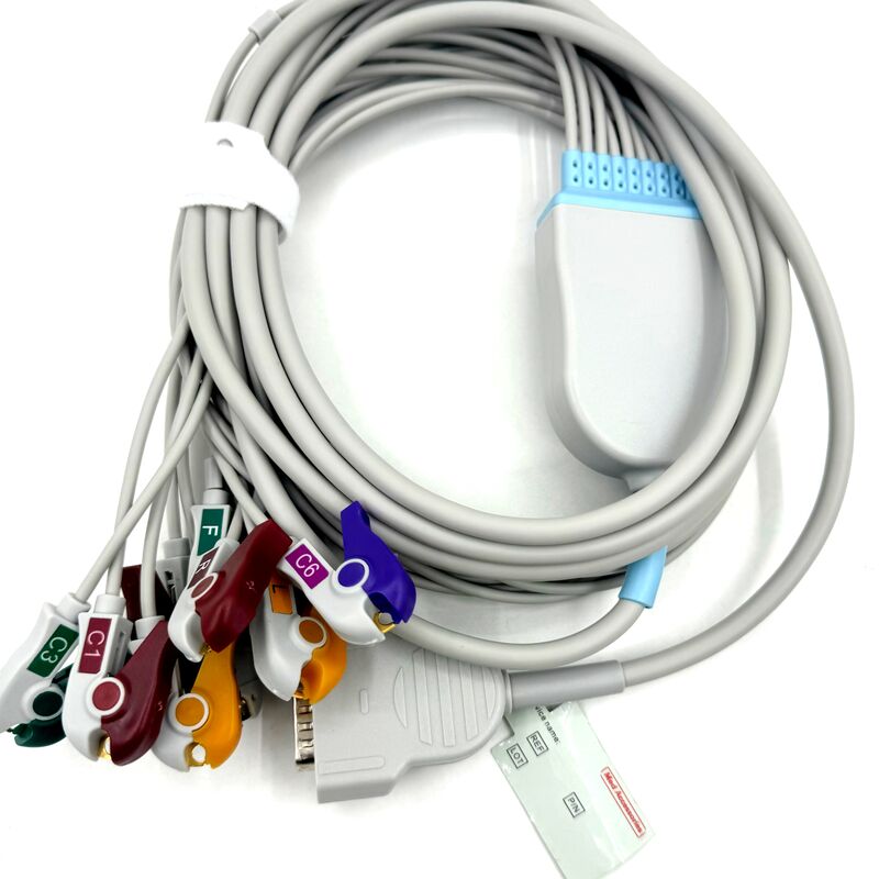 Cavo ECG a 10 derivazioni compatibile con accessori Med con estremità di presa Materiali di consumo medici in lattice TPU di grado medico certificati RoHS