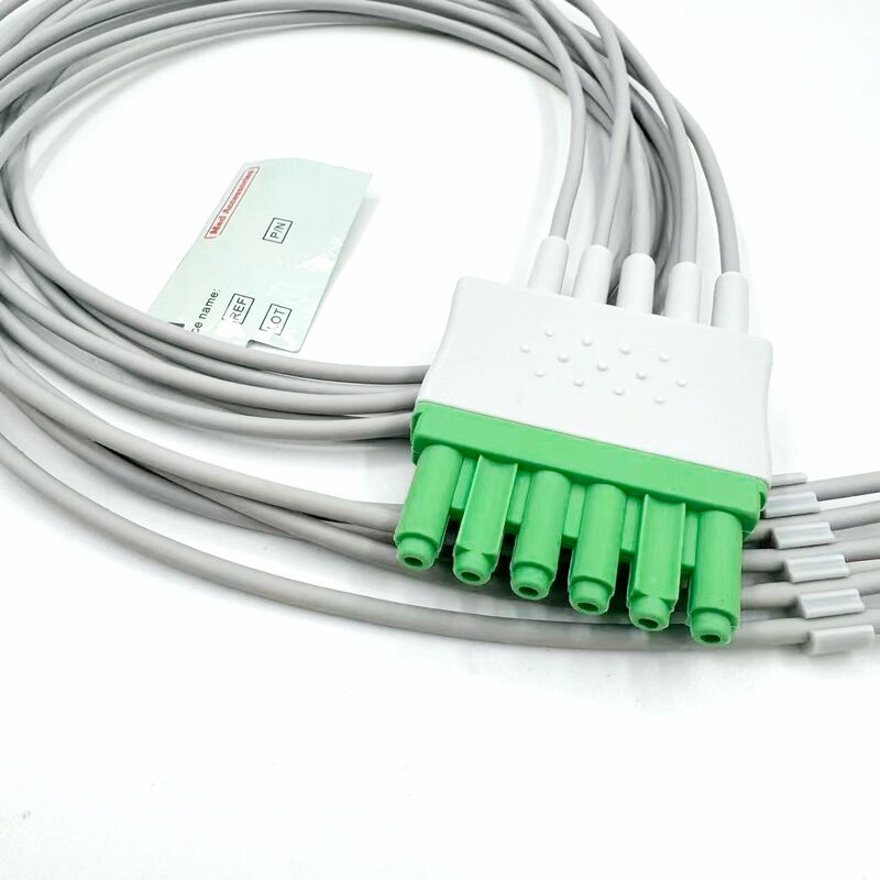 Accessori medici di alta qualità Modello a colori IEC Cavo conduttore ECG ECG a 5 derivazioni certificato RoHS per uso medico del paziente