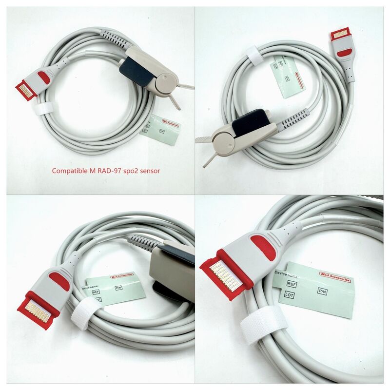 Accessori medici di alta qualità Accessori per monitor medici riutilizzabili Sensore SpO2 morbido per adulti Sensore RAD-97 compatibile